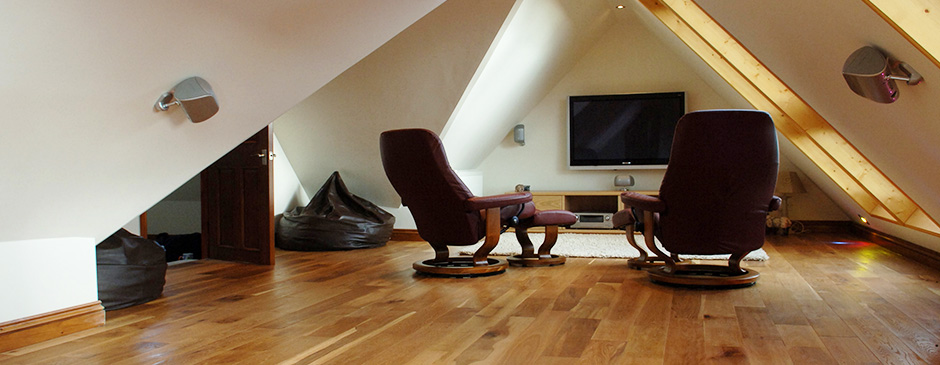 Home cinema in loft conversion